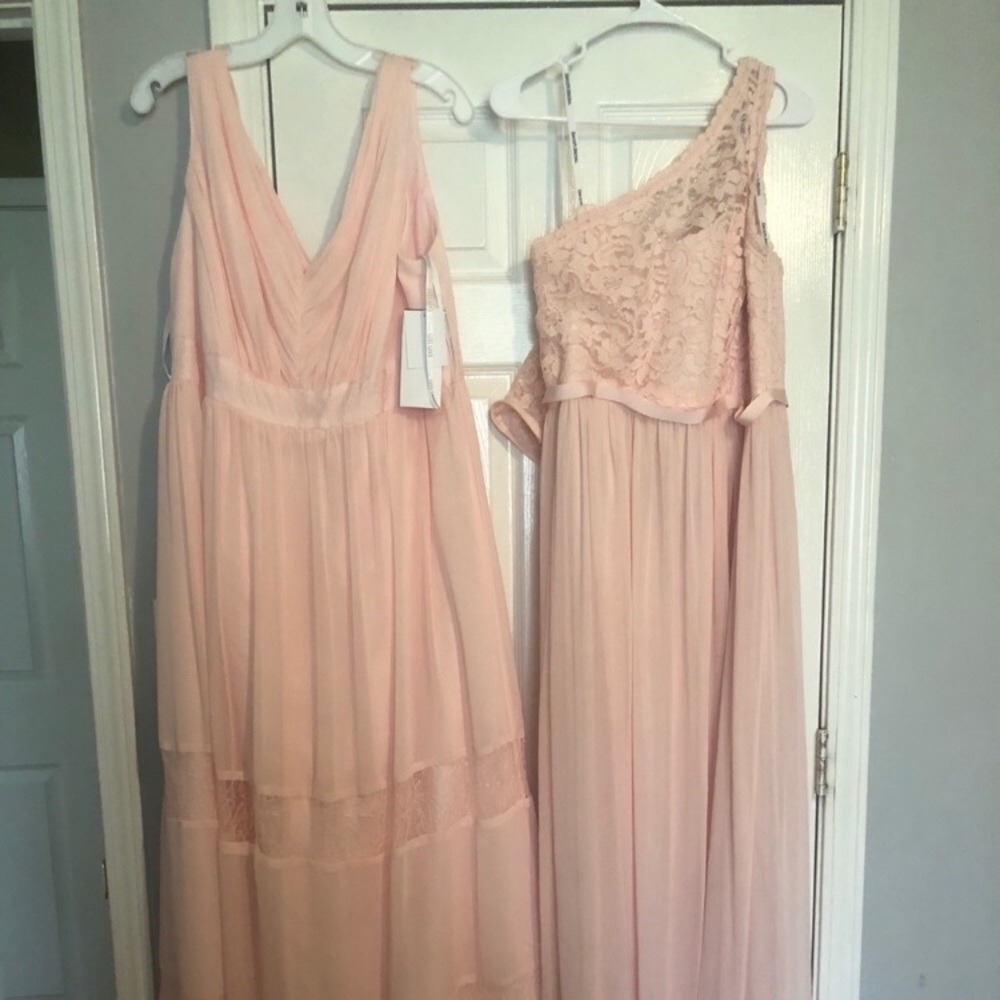 David’s Bridal One Shoulder Lace Dress